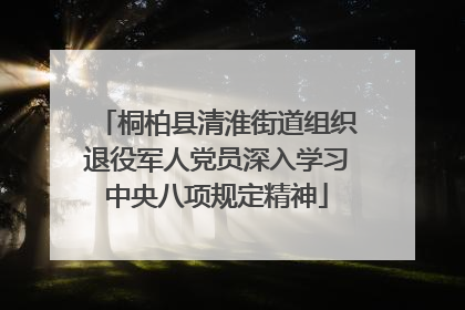 桐柏县清淮街道组织退役军人党员深入学习中央八项规定精神