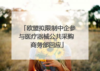 欧盟拟限制中企参与医疗器械公共采购 商务部回应
