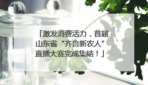 激发消费活力，首届山东省“齐鲁新农人”直播大赛完成集结！