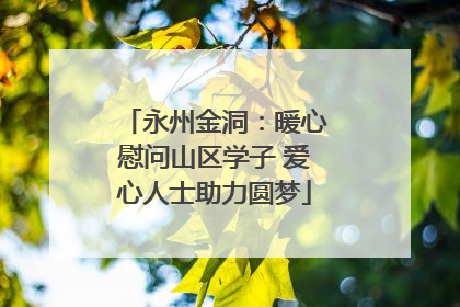 永州金洞：暖心慰问山区学子 爱心人士助力圆梦