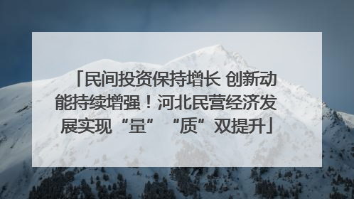 民间投资保持增长 创新动能持续增强！河北民营经济发展实现“量”“质”双提升