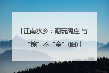 江南水乡：潮玩周庄 与“粽”不“童”(图)