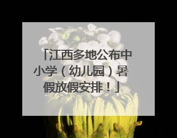 江西多地公布中小学（幼儿园）暑假放假安排！