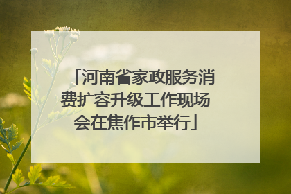河南省家政服务消费扩容升级工作现场会在焦作市举行