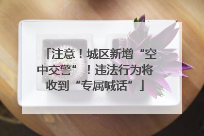 注意！城区新增“空中交警”！违法行为将收到“专属喊话”