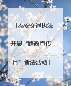 泰安交通执法开展“路政宣传月”普法活动