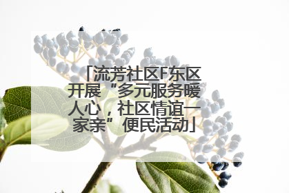 流芳社区F东区开展“多元服务暖人心，社区情谊一家亲”便民活动