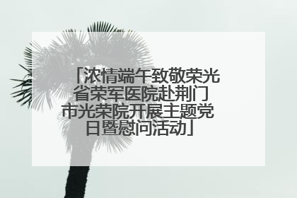 浓情端午致敬荣光 省荣军医院赴荆门市光荣院开展主题党日暨慰问活动