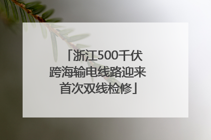 浙江500千伏跨海输电线路迎来首次双线检修
