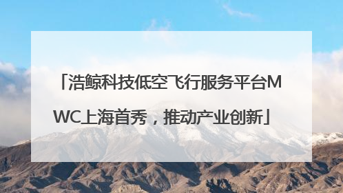 浩鲸科技低空飞行服务平台MWC上海首秀，推动产业创新