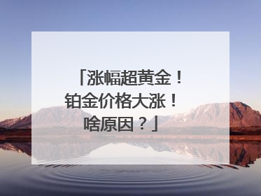 涨幅超黄金！铂金价格大涨！啥原因？