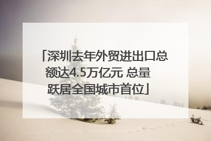 深圳去年外贸进出口总额达4.5万亿元 总量跃居全国城市首位