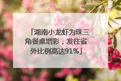 湖南小龙虾为珠三角餐桌增彩，发往省外比例高达91%