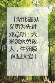 湖北省见义勇为先进邓章明：六米深水勇救人，生死瞬间显大爱