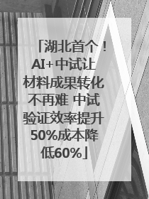 湖北首个！AI+中试让材料成果转化不再难 中试验证效率提升50%成本降低60%