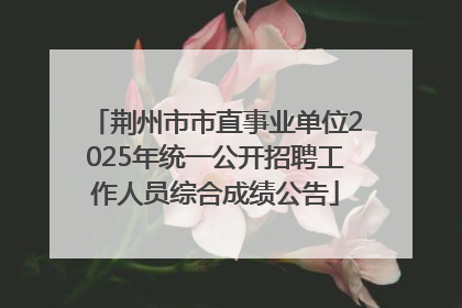 荆州市市直事业单位2025年统一公开招聘工作人员综合成绩公告