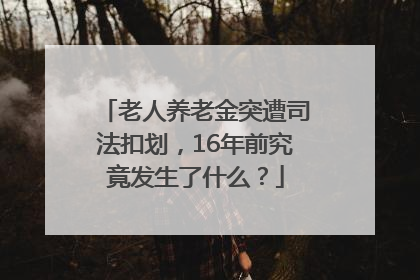 老人养老金突遭司法扣划，16年前究竟发生了什么？