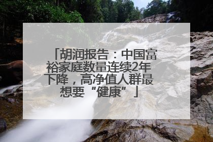 胡润报告：中国富裕家庭数量连续2年下降，高净值人群最想要“健康”