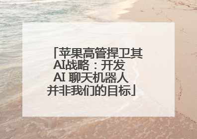 苹果高管捍卫其AI战略：开发 AI 聊天机器人并非我们的目标