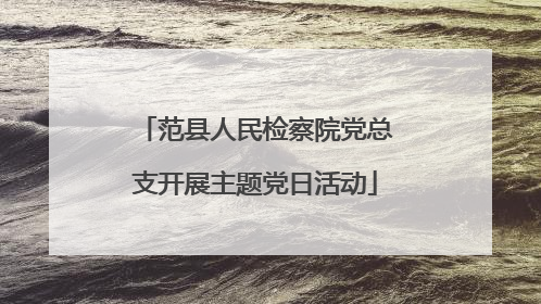 范县人民检察院党总支开展主题党日活动