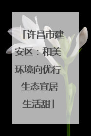 许昌市建安区：和美环境向优行 生态宜居生活甜