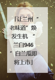 让兰州“老味道”焕发生机 “兰白946”白兰瓜即将上市