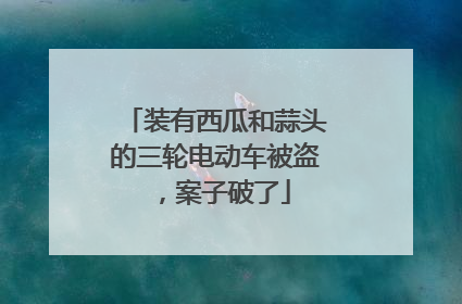 装有西瓜和蒜头的三轮电动车被盗，案子破了