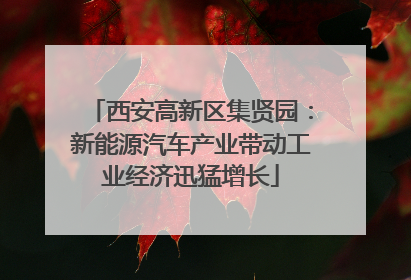 西安高新区集贤园：新能源汽车产业带动工业经济迅猛增长