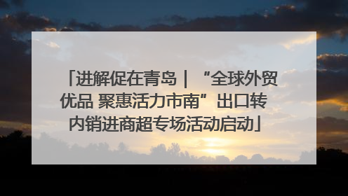进解促在青岛｜“全球外贸优品 聚惠活力市南”出口转内销进商超专场活动启动