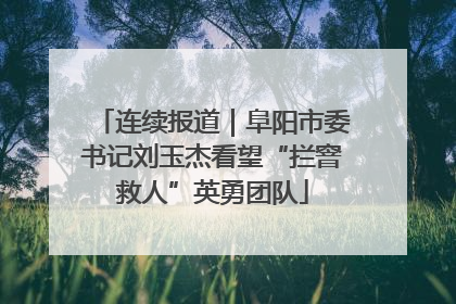 连续报道｜阜阳市委书记刘玉杰看望“拦窨救人”英勇团队
