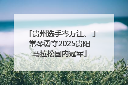贵州选手岑万江、丁常琴勇夺2025贵阳马拉松国内冠军