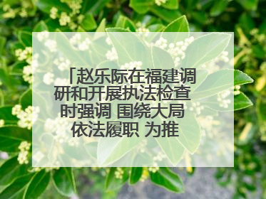 赵乐际在福建调研和开展执法检查时强调 围绕大局 依法履职 为推动高质量发展作出人大贡献