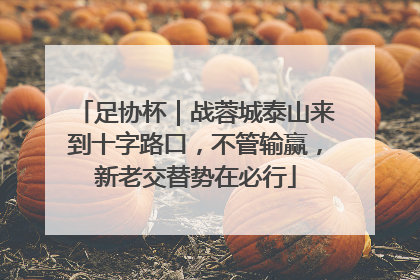 足协杯｜战蓉城泰山来到十字路口，不管输赢，新老交替势在必行