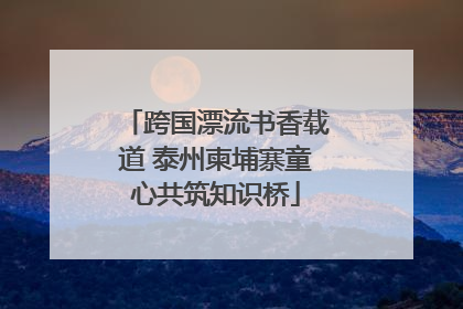 跨国漂流书香载道 泰州柬埔寨童心共筑知识桥