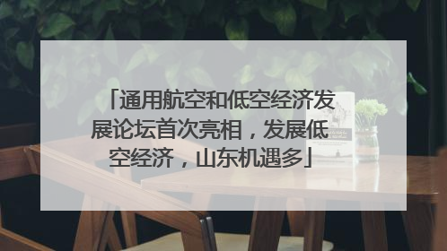 通用航空和低空经济发展论坛首次亮相，发展低空经济，山东机遇多