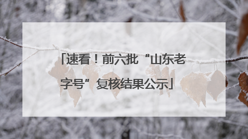 速看！前六批“山东老字号”复核结果公示