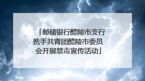 邮储银行醴陵市支行携手共青团醴陵市委员会开展禁毒宣传活动