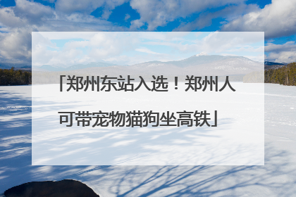 郑州东站入选！郑州人可带宠物猫狗坐高铁