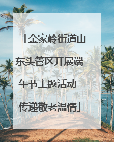 金家岭街道山东头管区开展端午节主题活动 传递敬老温情