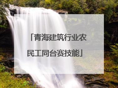 青海建筑行业农民工同台赛技能