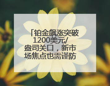 铂金飙涨突破1200美元/盎司关口，新市场焦点也需谨防回调风险