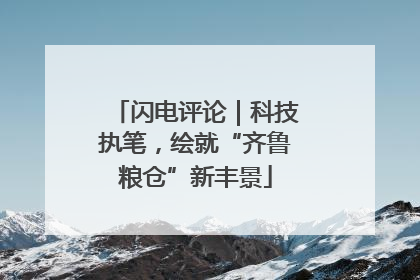 闪电评论｜科技执笔，绘就“齐鲁粮仓”新丰景