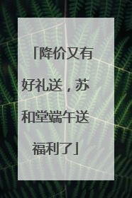 降价又有好礼送，苏和堂端午送福利了