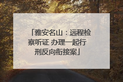 雅安名山：远程检察听证 办理一起行刑反向衔接案
