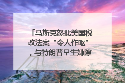 马斯克怒批美国税改法案“令人作呕”，与特朗普早生嫌隙？｜国际识局