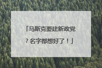 马斯克要建新政党？名字都想好了！