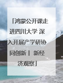 鸿蒙公开课走进四川大学 深入开展产学研协同创新丨 新经济观察