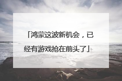 鸿蒙这波新机会，已经有游戏抢在前头了
