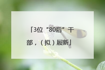 3位“80后”干部，（拟）履新