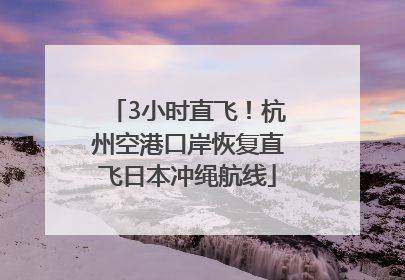 3小时直飞！杭州空港口岸恢复直飞日本冲绳航线